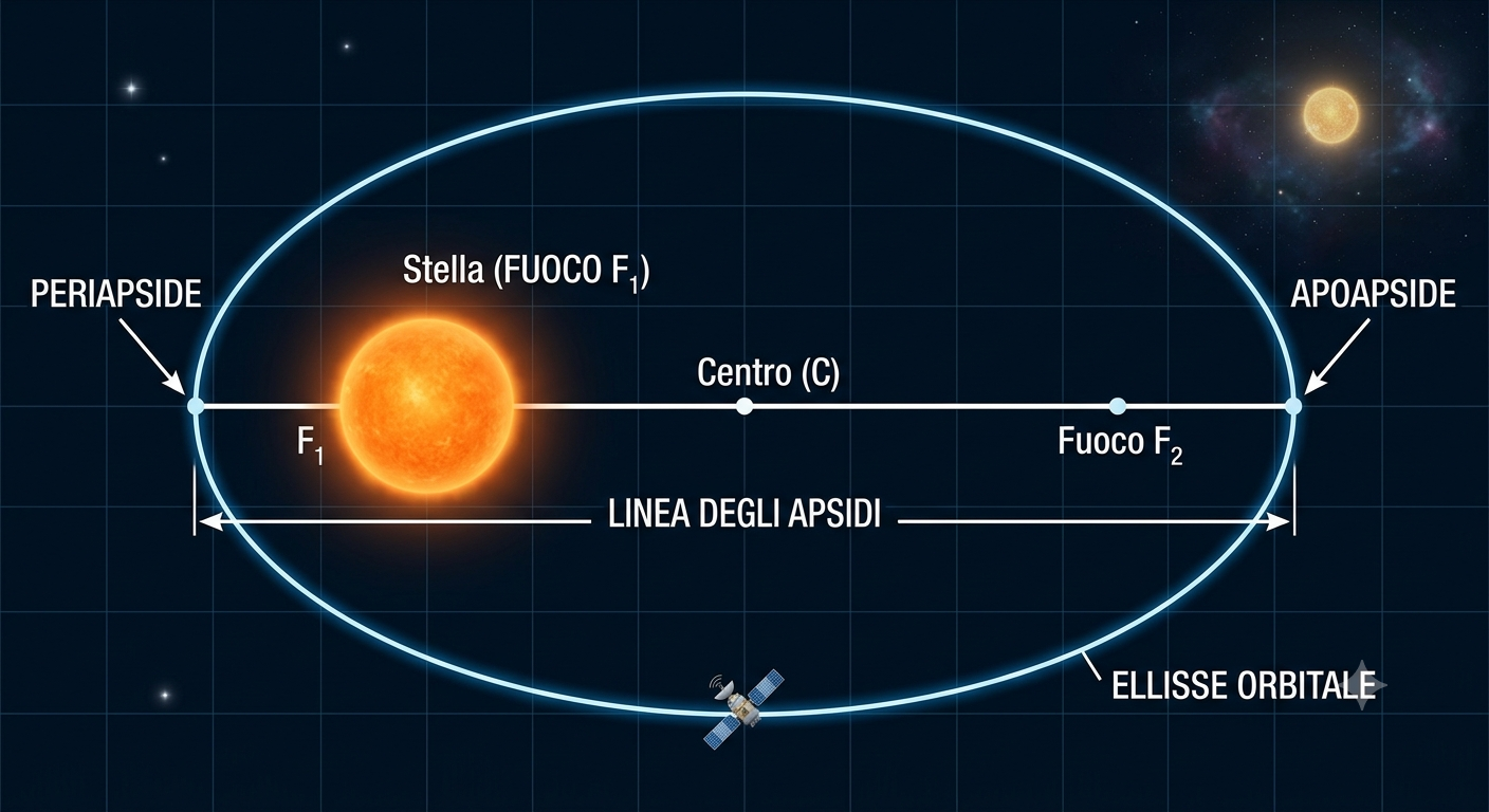 Orbita ellittica con linea degli apsidi