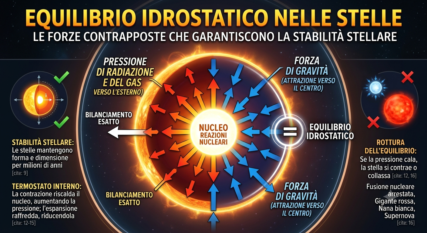 Come funziona l'equilibrio idrostatico in una stella.