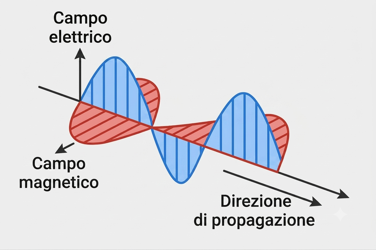 Rappresentazione di un'onda elettromagnetica
