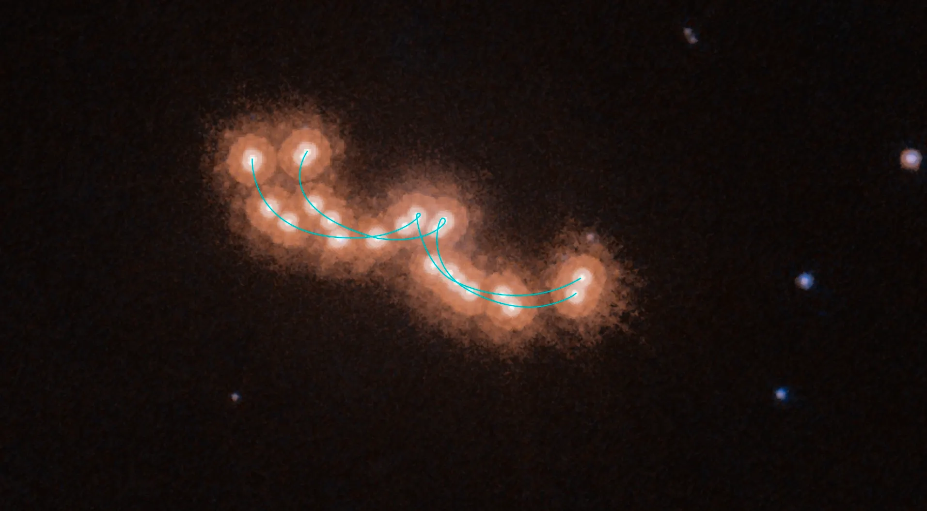 Dodici immagini montate in sequenza della coppia di nane brune Luhman 16A e Luhman 16B, ripresa da Hubble tra il 2013 e il 2015.