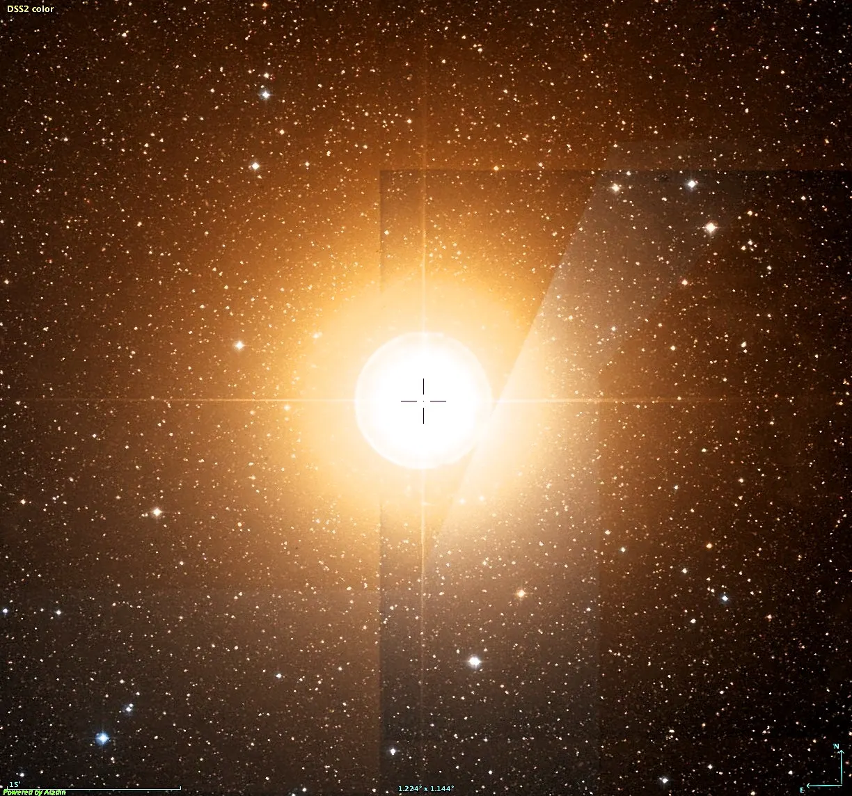 Un’immagine di Betelgeuse tratta dalla Digitized Sky Survey 2