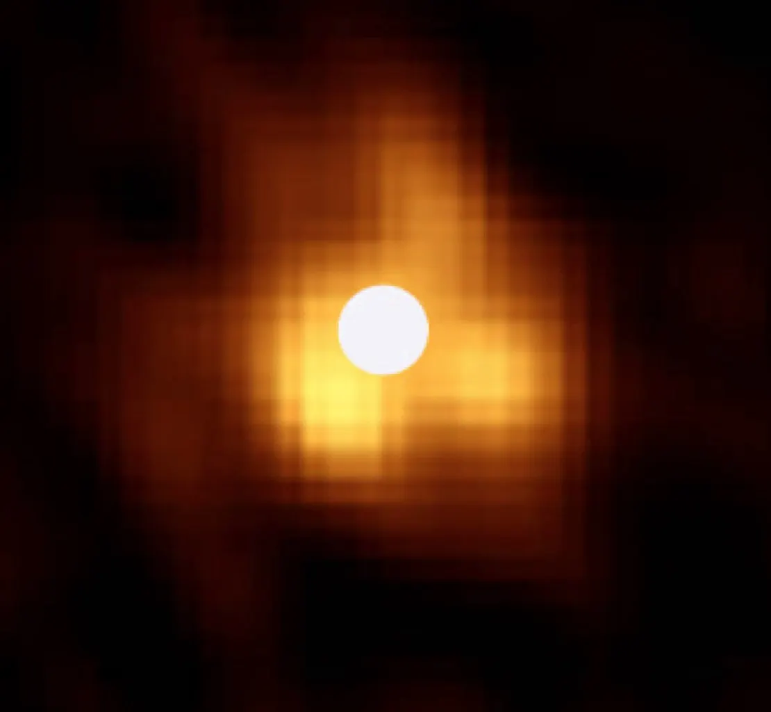 L’atmosfera estesa di Betelgeuse ripresa nel lontano ultravioletto dallo strumento STIS del telescopio spaziale Hubble.