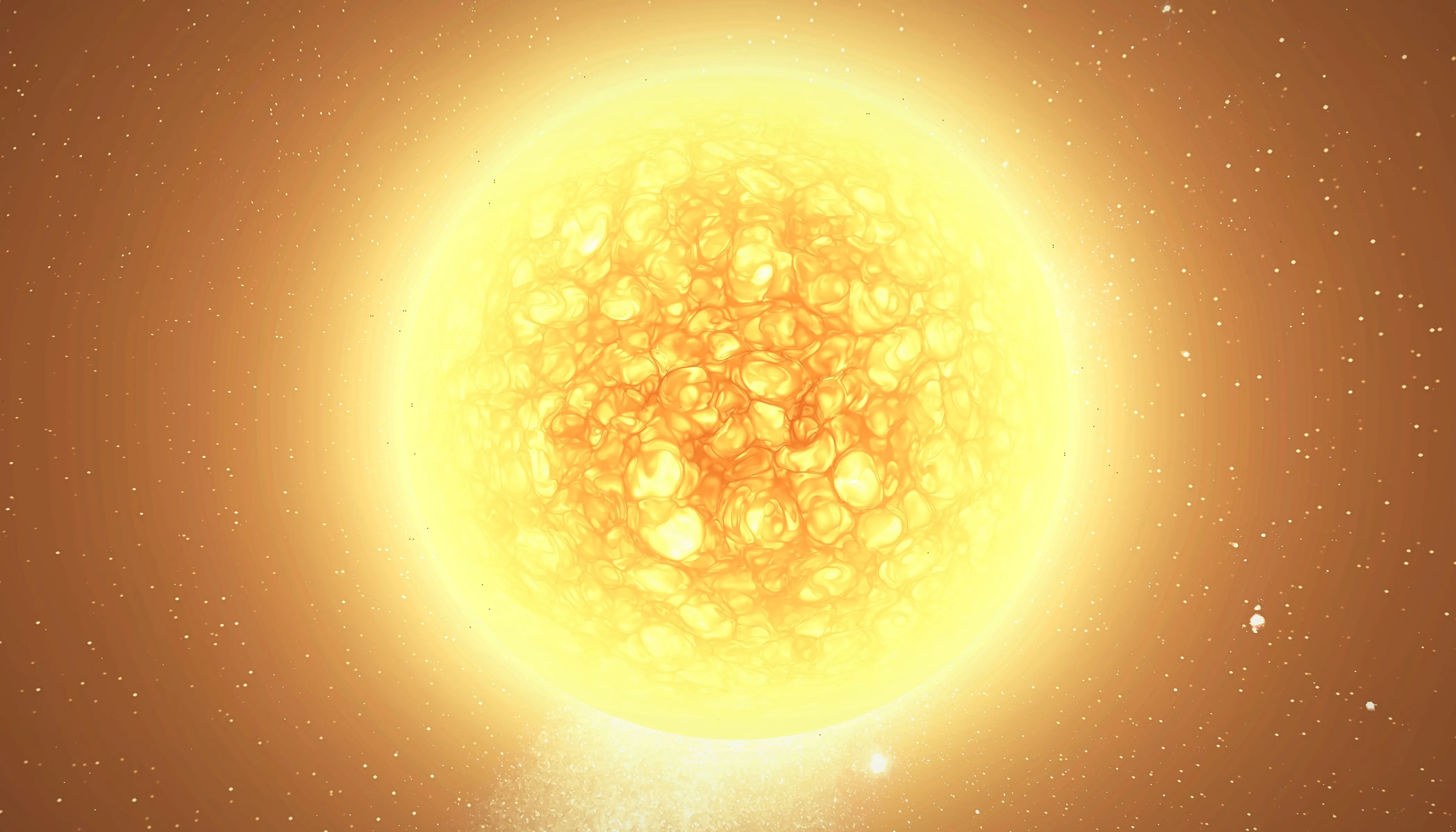 Una vista simulata di Betelgeuse