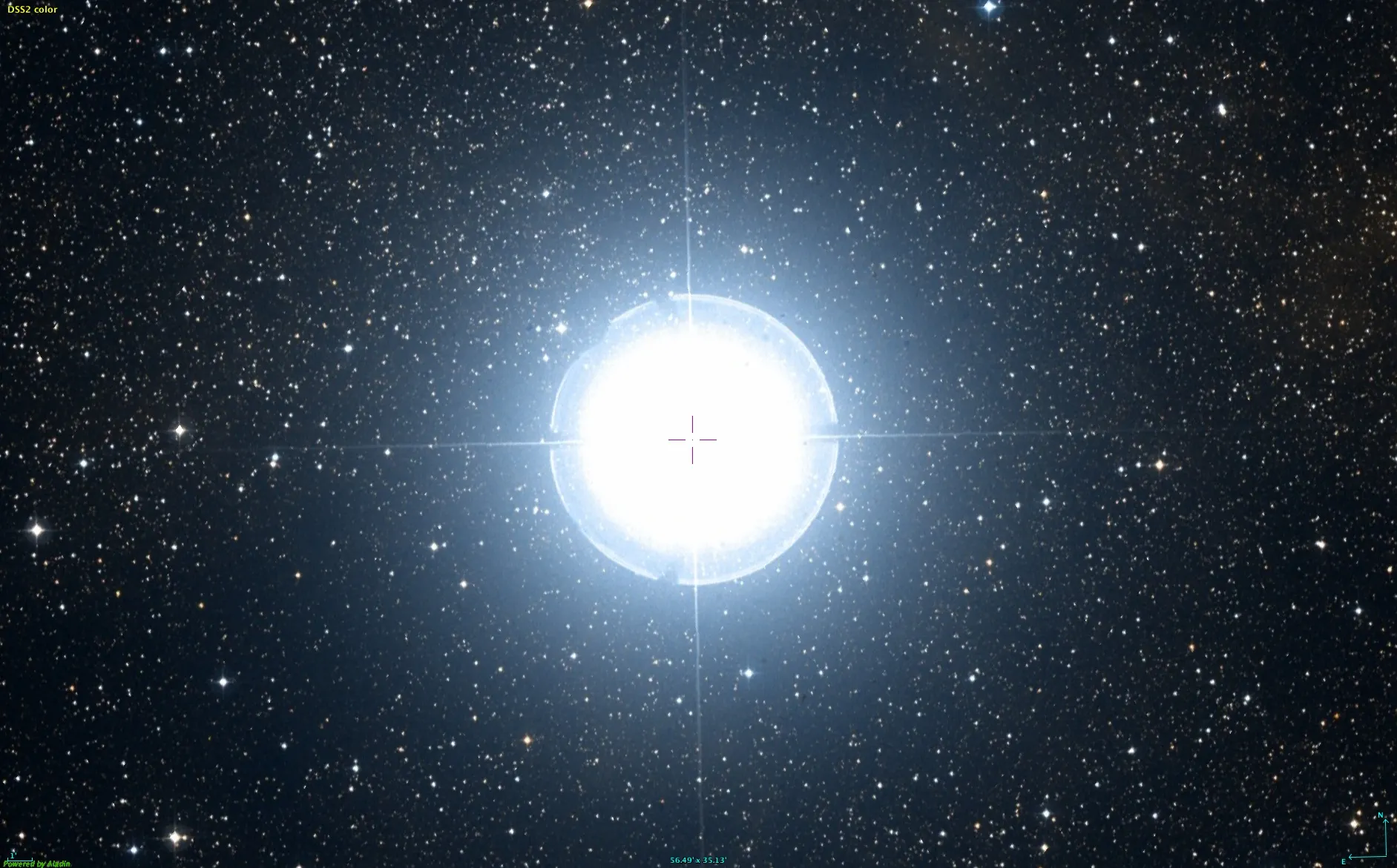 Deneb in un’immagine della Digital Sky Survey 2