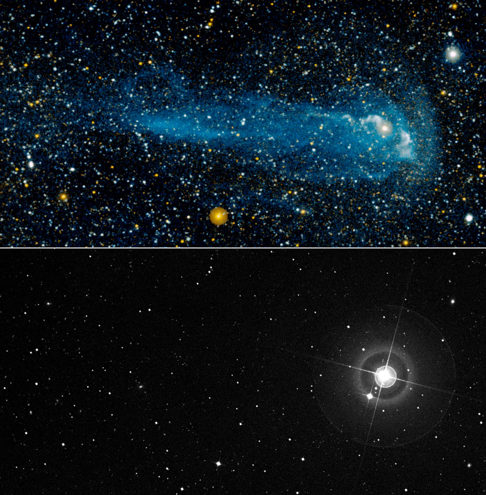 Confronto di Mira tra ultravioletto e luce visibile